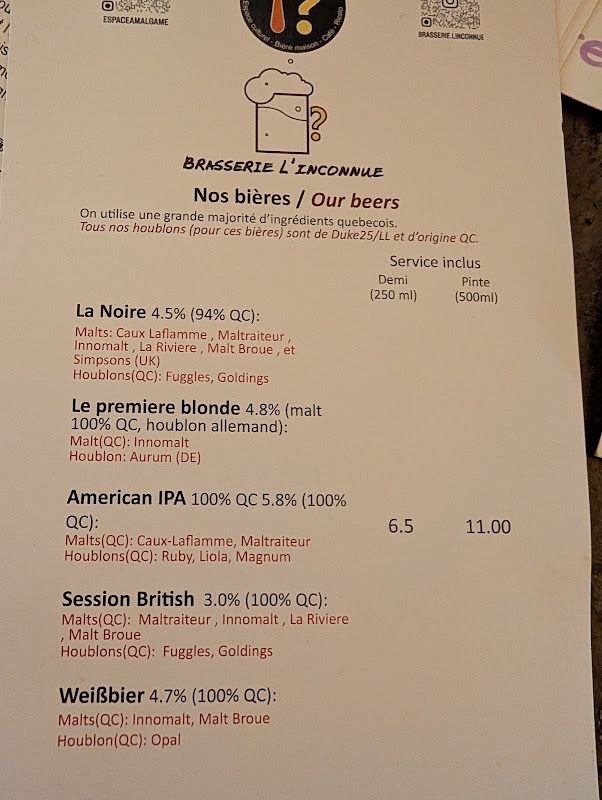 Brasserie L'inconnue